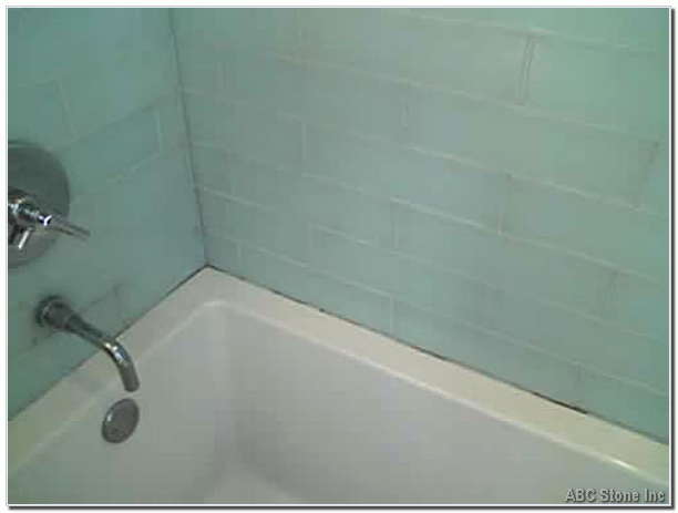 Stained caulk around a bathtub