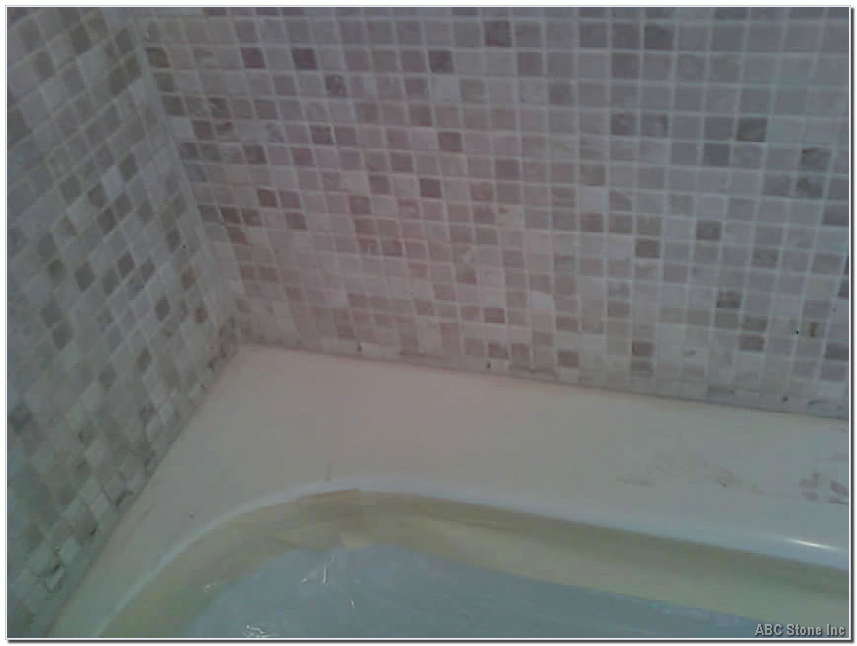 Old caulk on bathtub