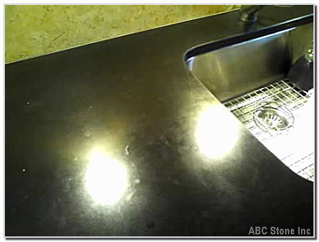 Dull granite kitchen counter top
