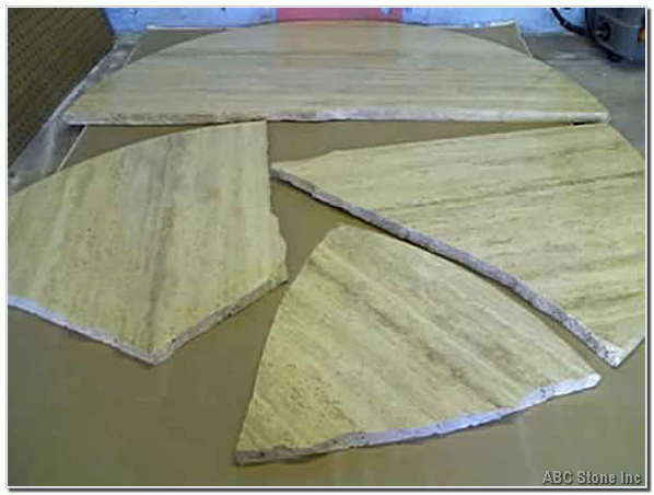 Picture of a Broken Travertine Dining Table
