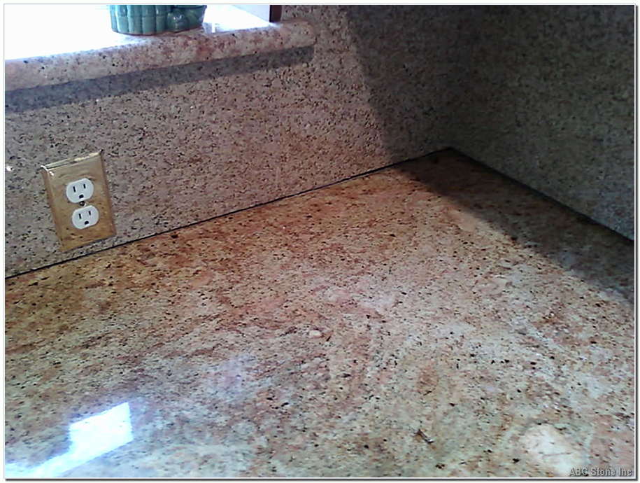 Damaged Countertop Slab Prior to Removal