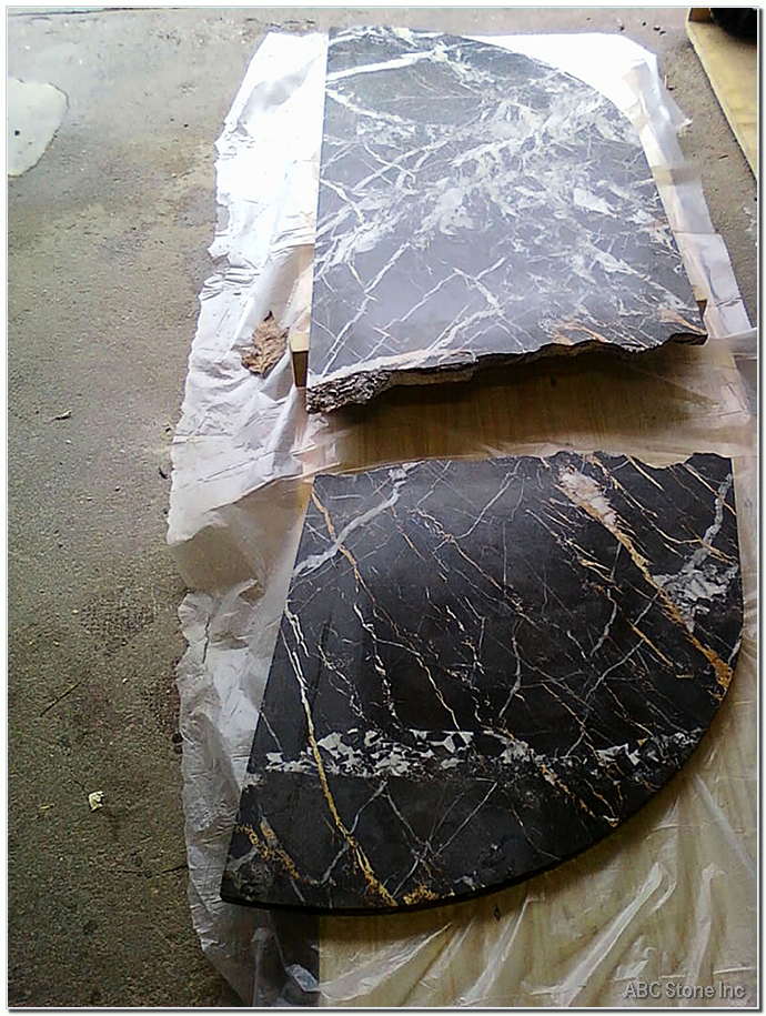 Top view of cracked stone drawers