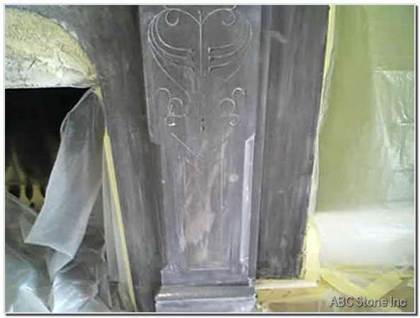 Slate Fireplace Repair. Before