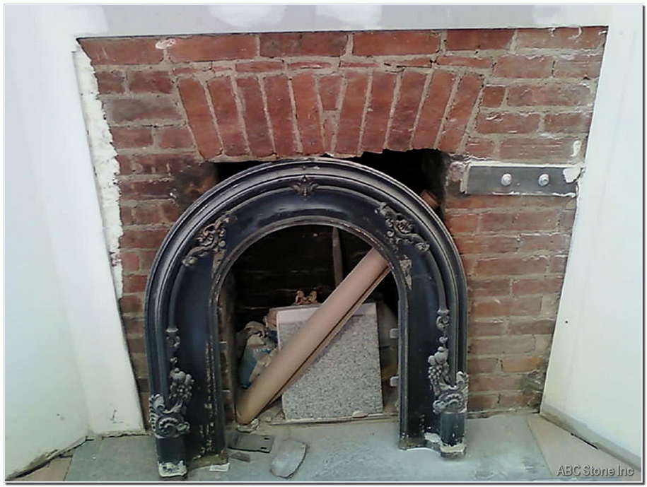 Brick fireplace background