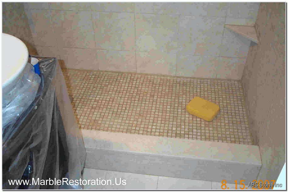 shower floor grouting example