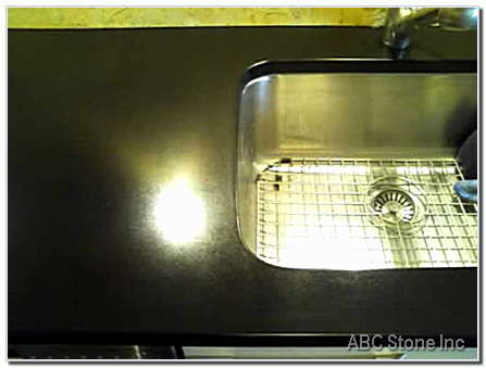 Granite counter with smooth surface after renovation
