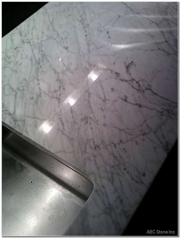 Polished White Carrara Stone Slab