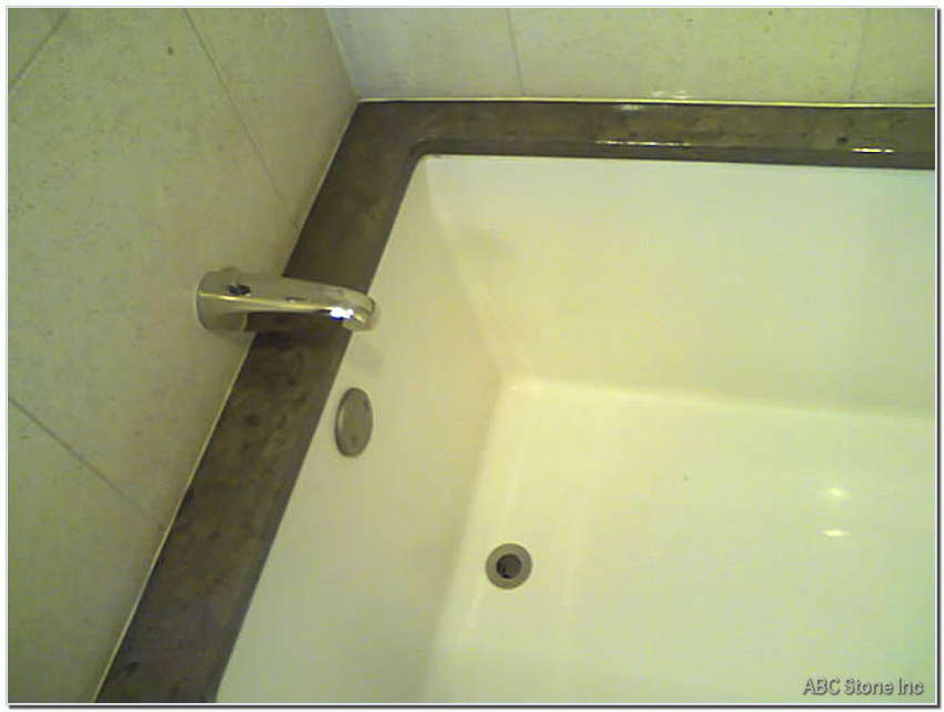 Top view of a marble bathtub