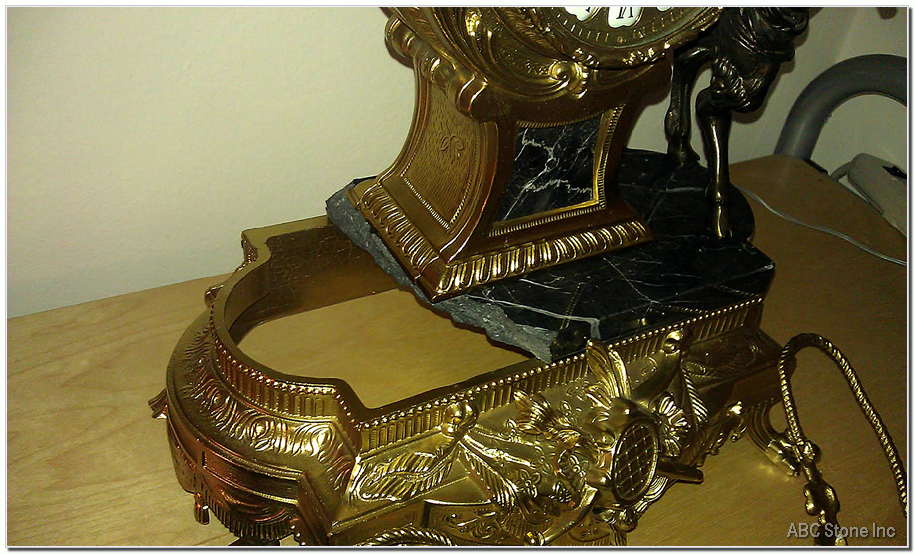 Marble clock base for elegant timepieces