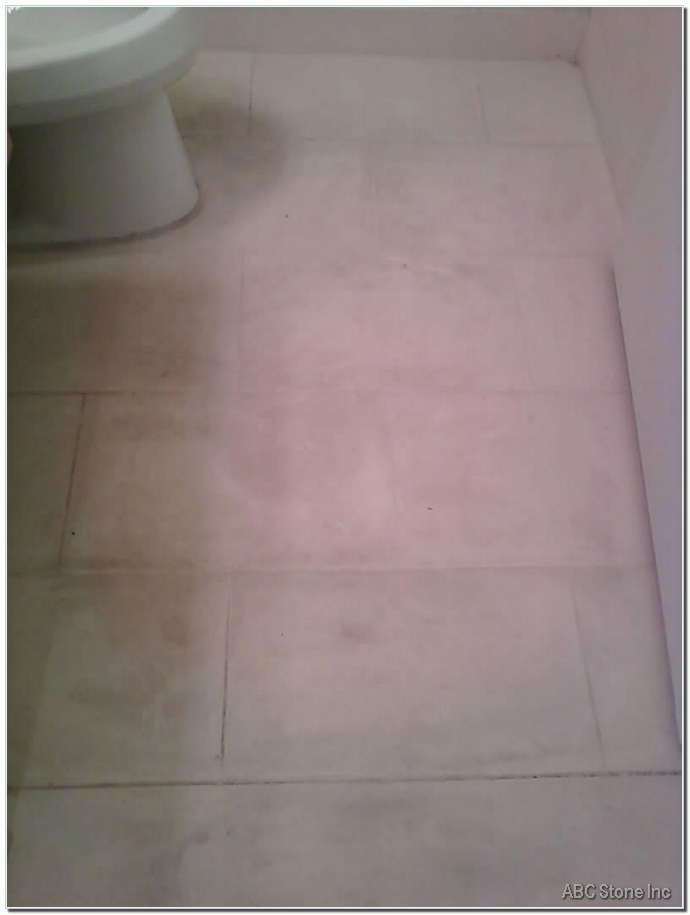 Marble floor cleaning in a bathroom