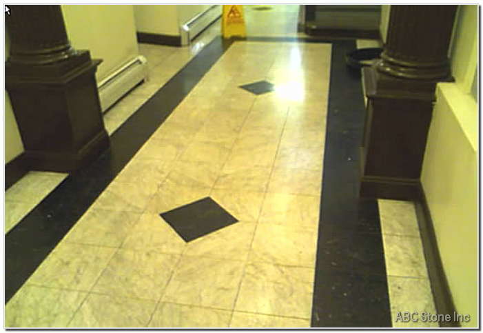 Modern Interior of a Marble Lobby before Business Hours