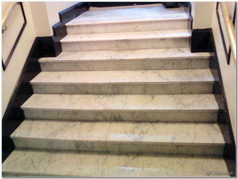 cleaned Carrara marble staircase