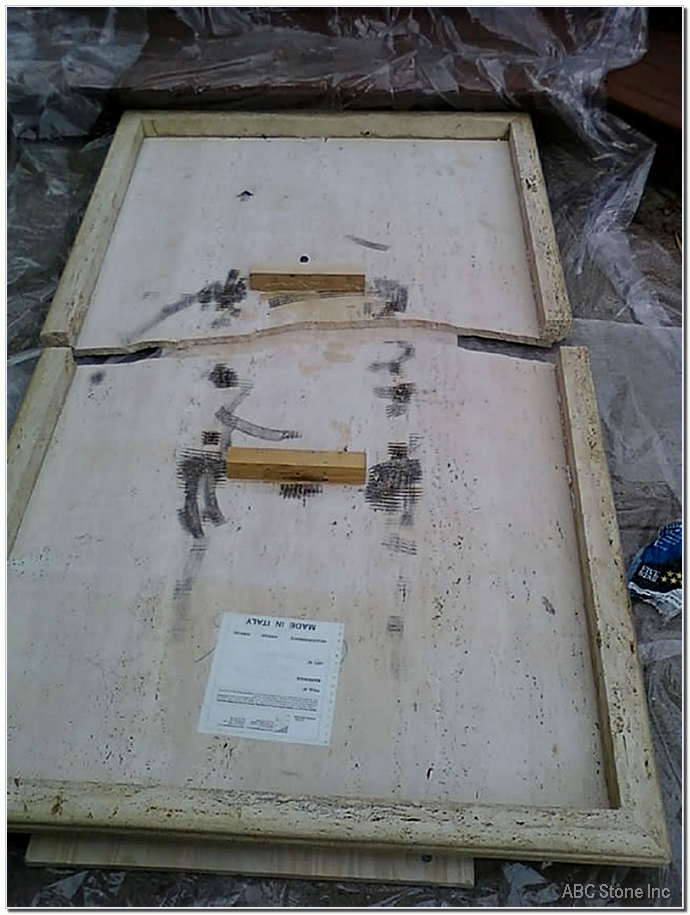 Cracked Travertine Tabletop