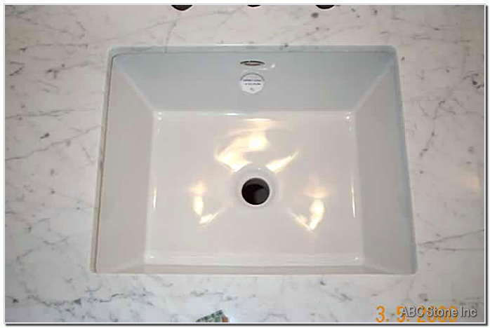 A marble sink being installed