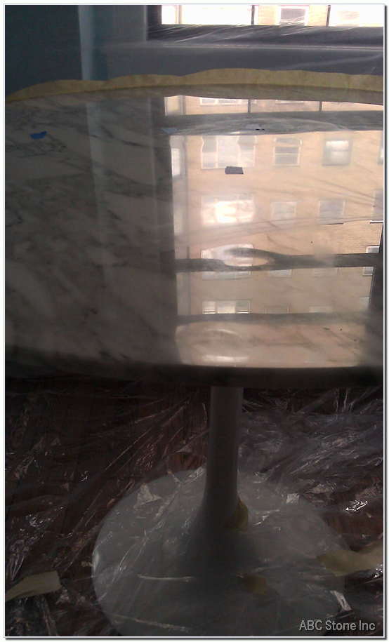 Marble tabletop with wave pattern on the surface