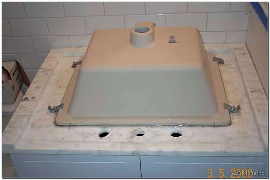 Mounting a marble vanity sink