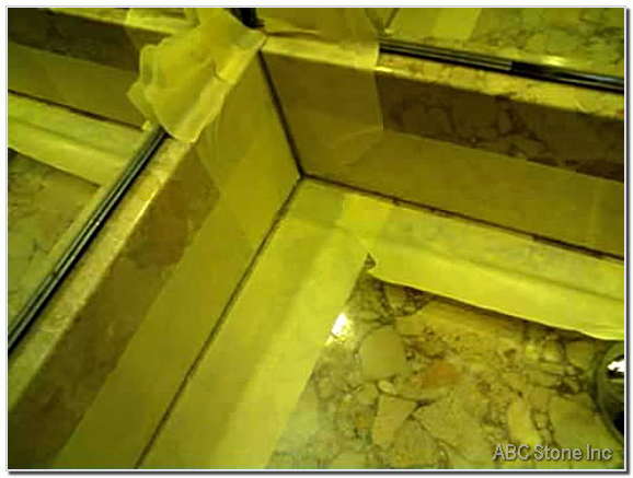 Marble Vanity Before Caulking