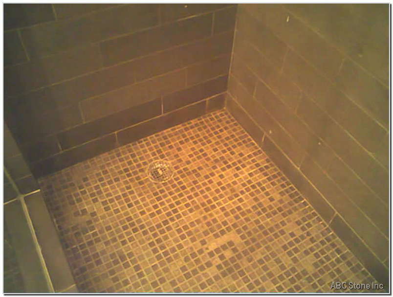 Shower floor before restoration