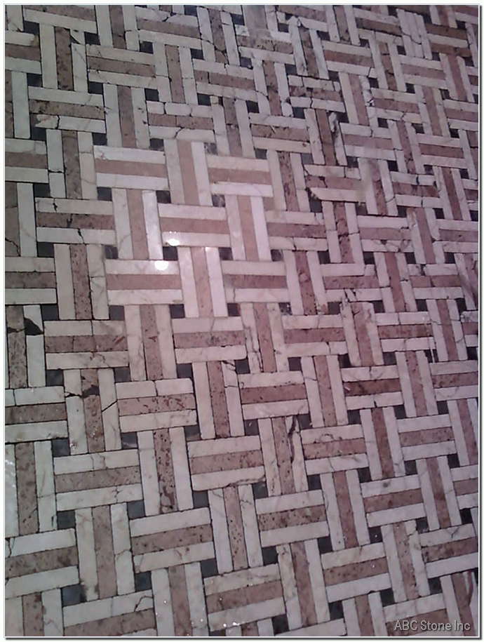 Completed mosaic floor patching