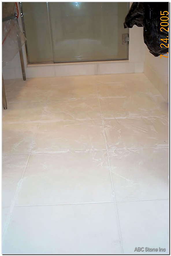 Removing old grout from tiles