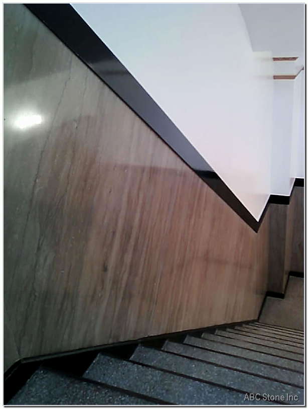 Cleaned wall in an old lobby