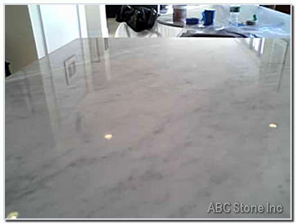Polished marble surface
