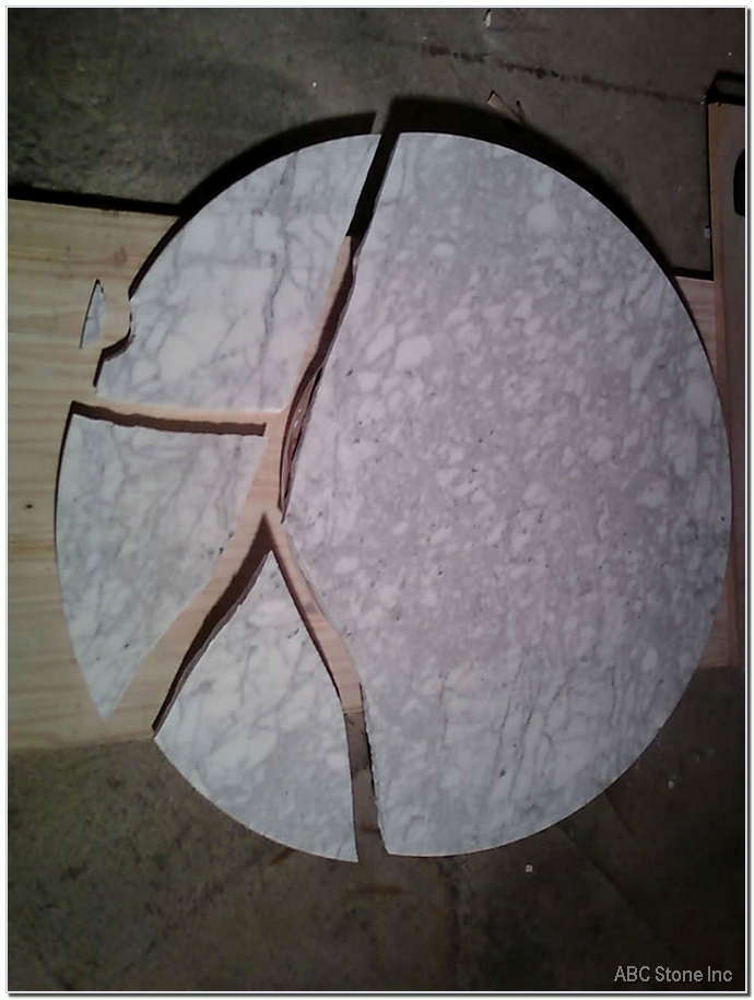 Cracks in Circular Tabletop with Wooden Disk