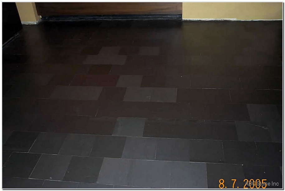 Sealed slate floor in a living room