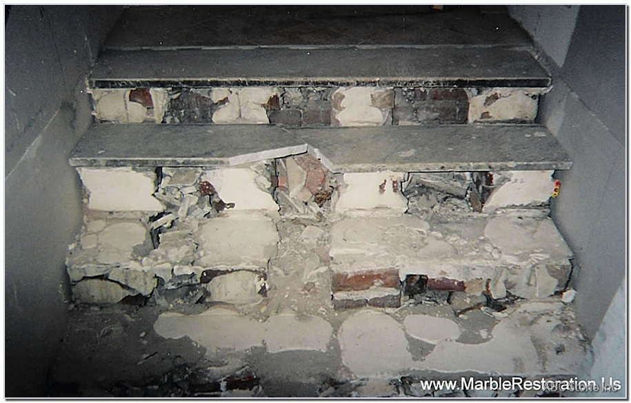 Replacement of a marble staircase
