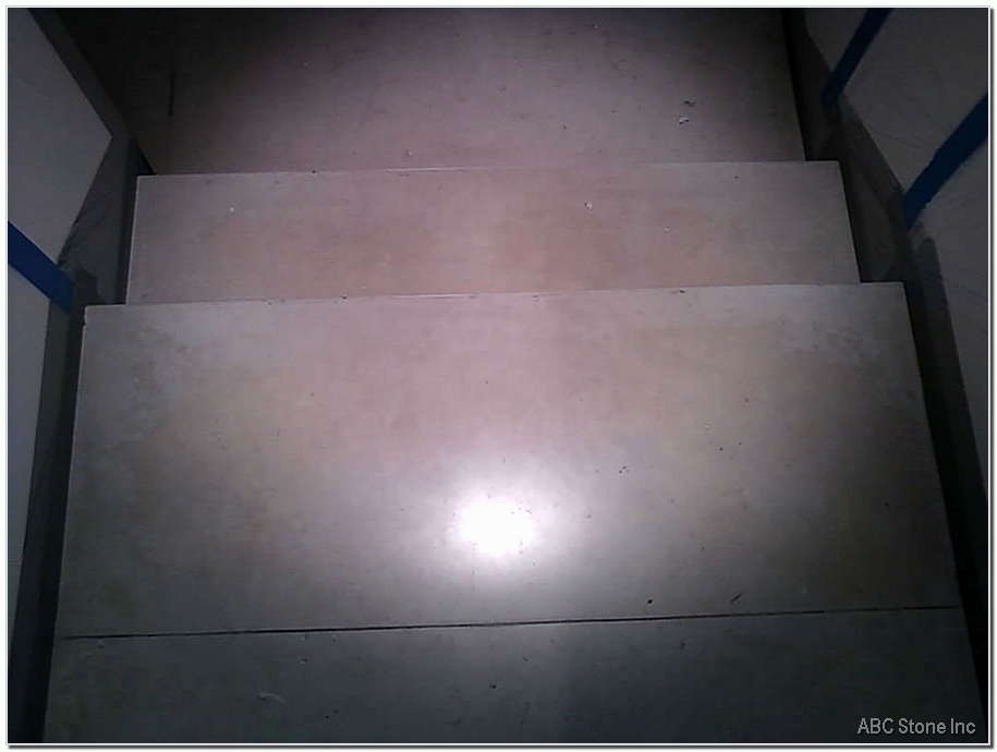 Marble steps with dirt and stains, prior to cleaning