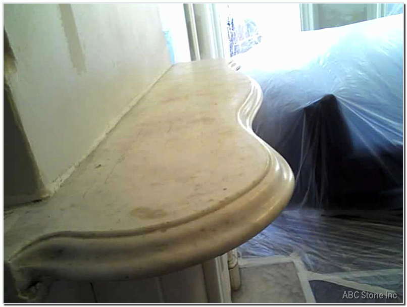 Fireplace Restoration   Top Slab Before Photo