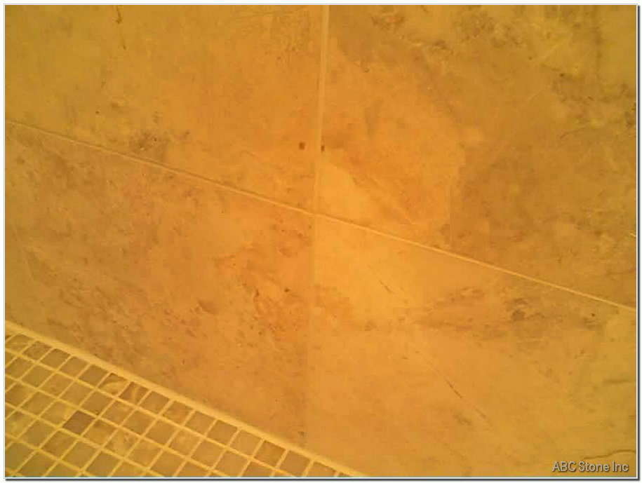 Bathroom renovation with newly installed shower tiles