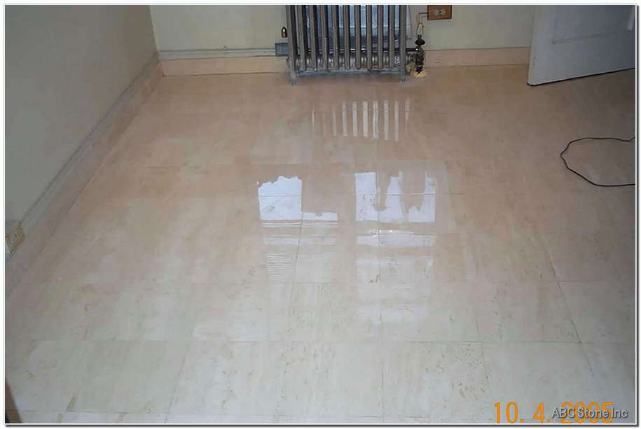 Tiled marble floor in a home interior