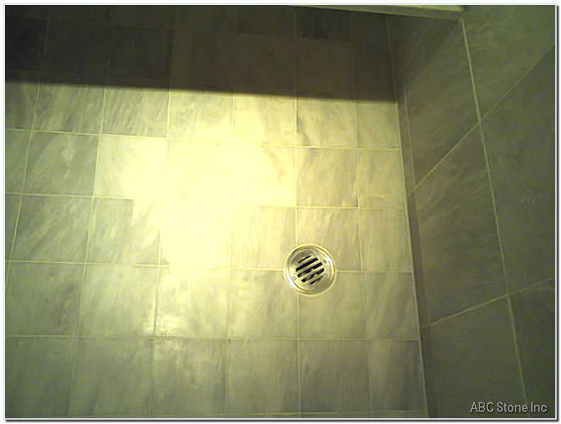 Cleaned tile shower floor