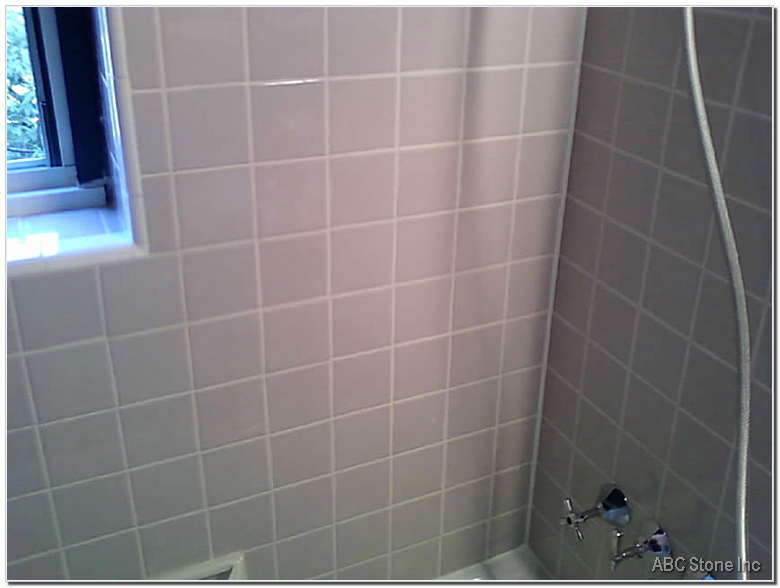 Shower tiles with mold removed