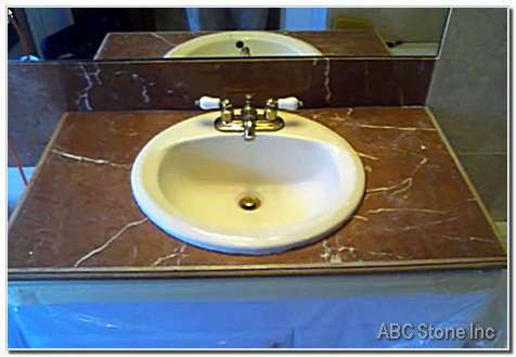 Reddish Vanity before Polishing