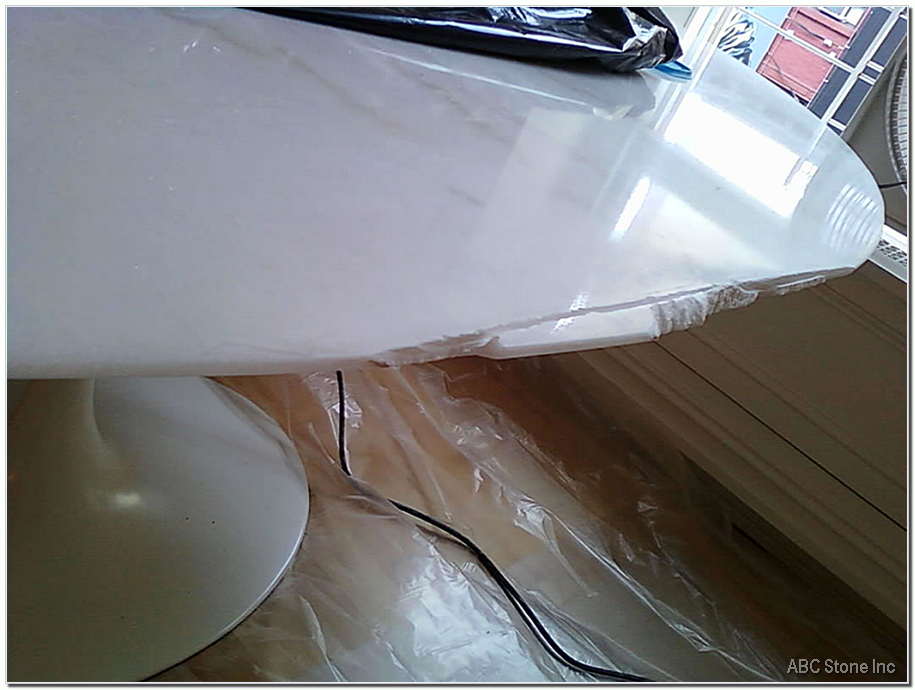 Chipped White Tabletop Close Up Image